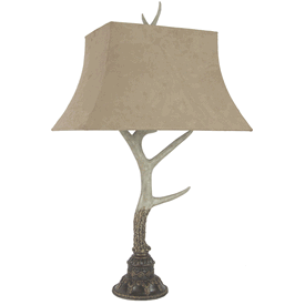 Antler Style Lamp with Faux Leather Shade