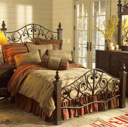 Bentwood Style Wrought Iron Bed