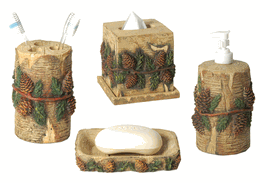 Birch and Pinecone Bath Accessories