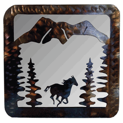 Metal Art Horse Mirror