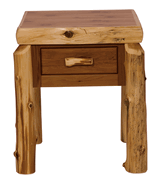 One Drawer Log Nightstand