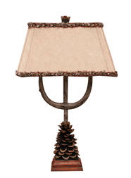 Pinecone Lamp with Suede Shade