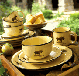 Rustic Cabin Dinnerware with Moose