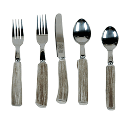 Silver Flatware with Antler Handle