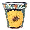 Talavera Style Sunflower Flowerpot