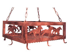 Western Horses Pot Rack