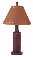 Western Lamp with Faux Leather Tooling