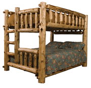 Double-Queen Log Bunk Bed