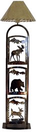 Moose Bear Deer Metal Art Floor Lamp